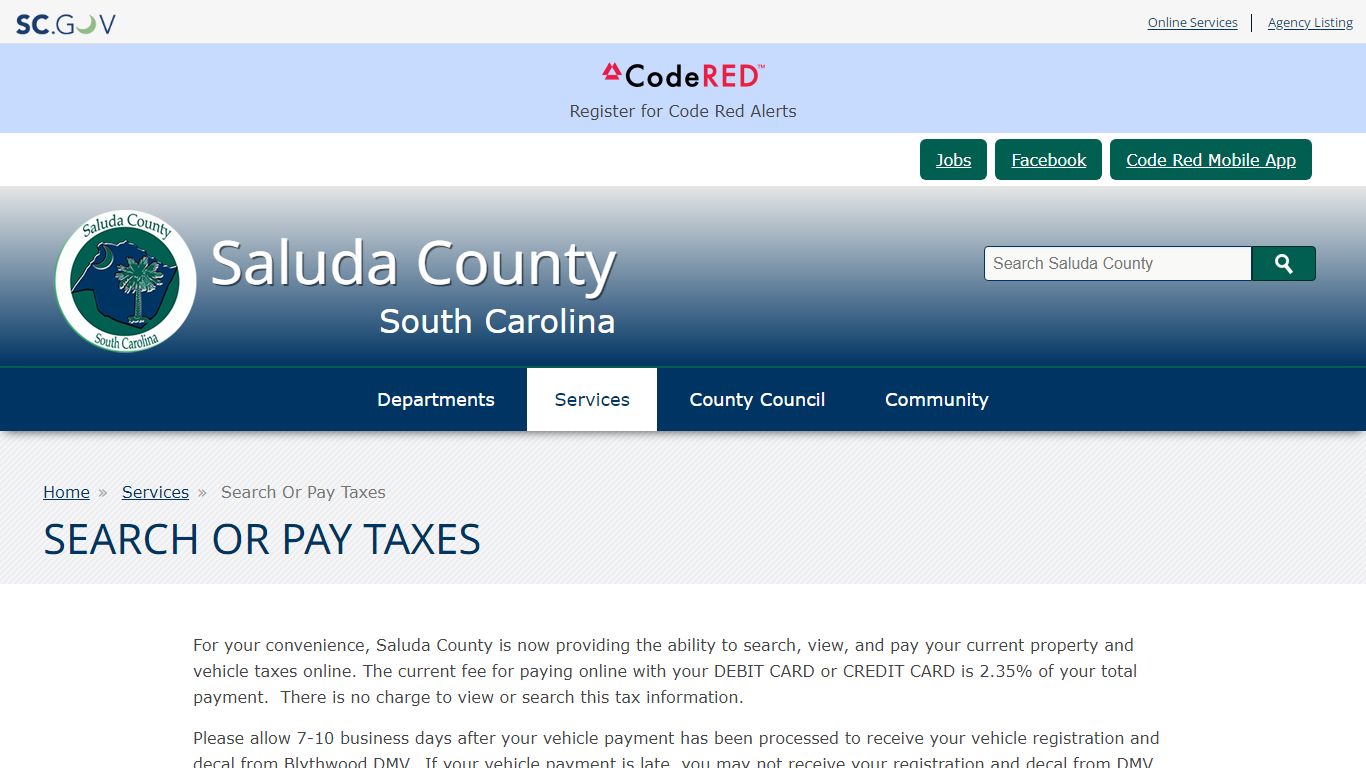 Search Or Pay Taxes | Saluda County